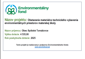 Materiálno technické vybavenie materskej školy